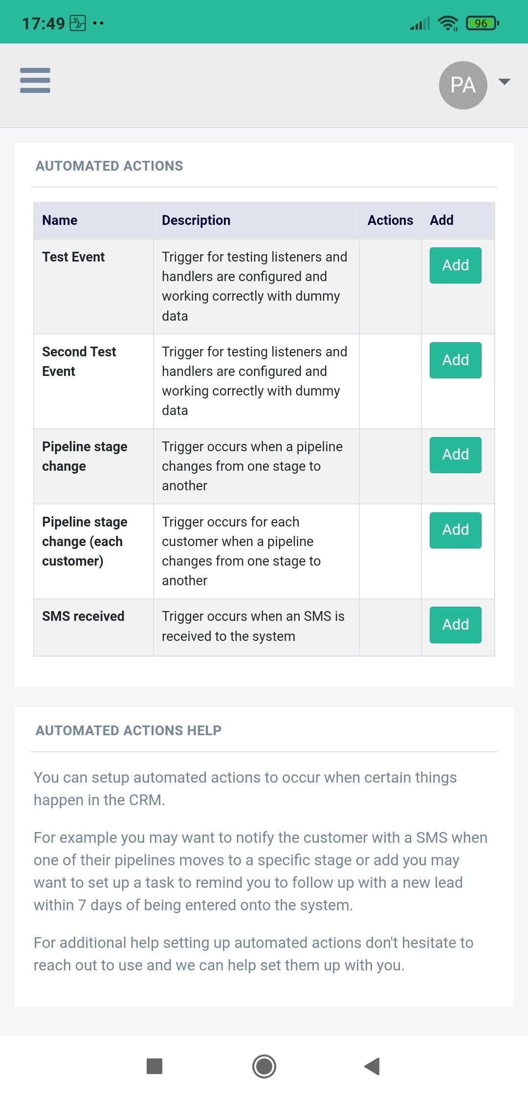 Automated Actions