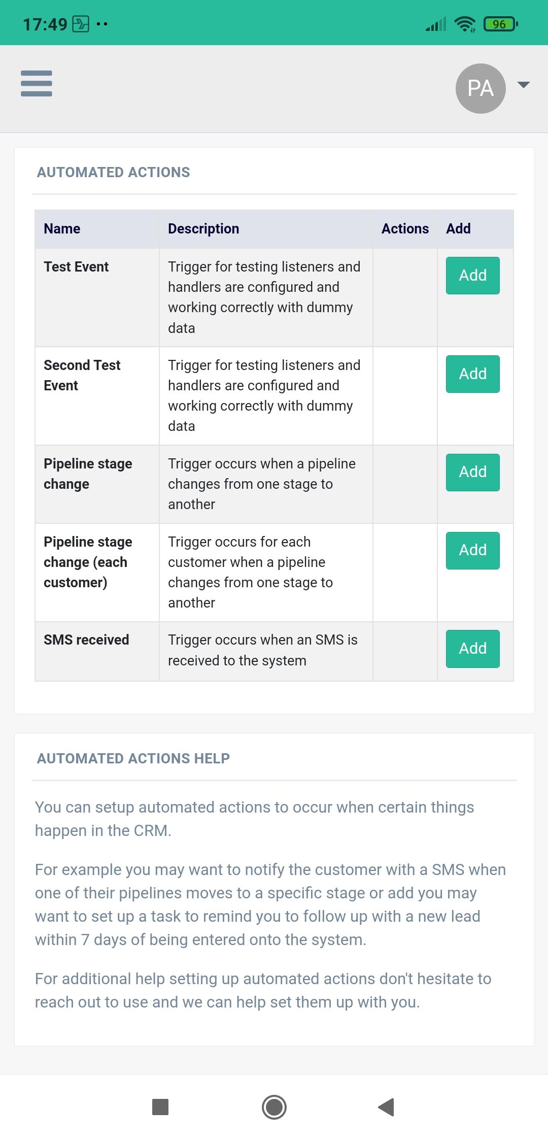 Automated Actions Automated Actions